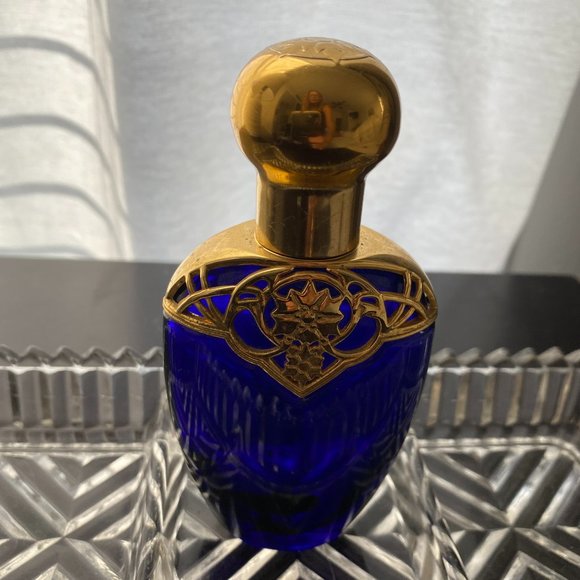 Avon Vintage Cobalt Blue Glass Mesmerize Spray EMPTY Perfume Bottle - Picture 1 of 5